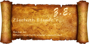 Zierhuth Elemér névjegykártya
